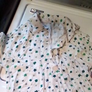 Kids Clover Print Button Down Shirt